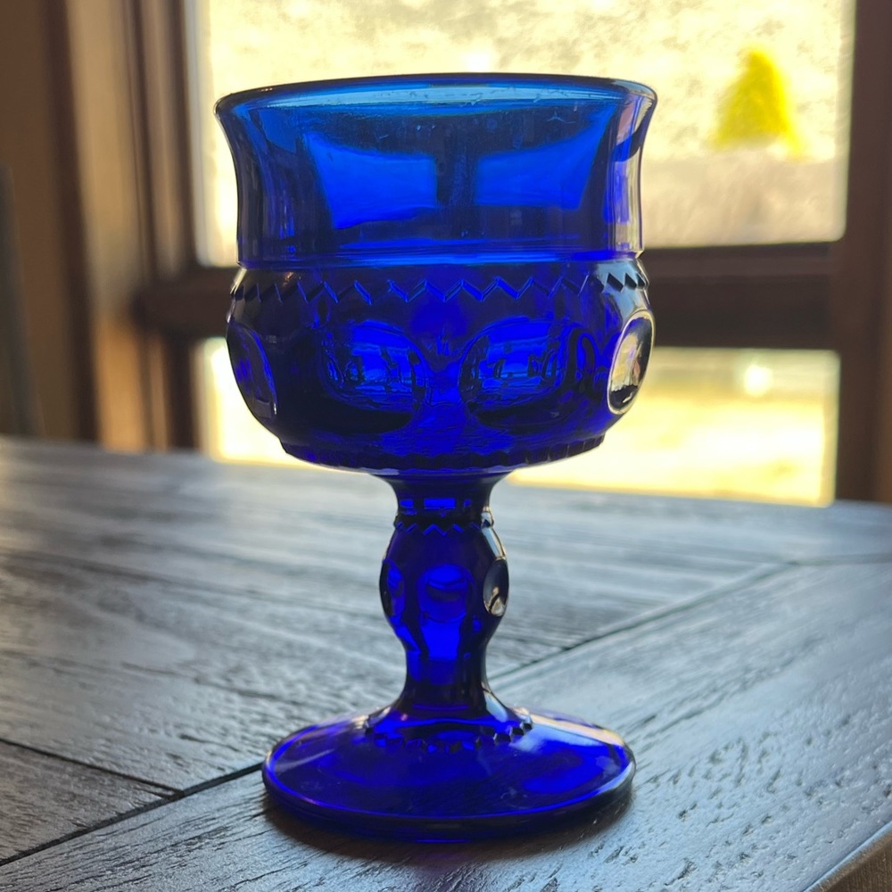 Vintage Indiana/Colony Glass Company King's Crown Cobalt Blue Goblet